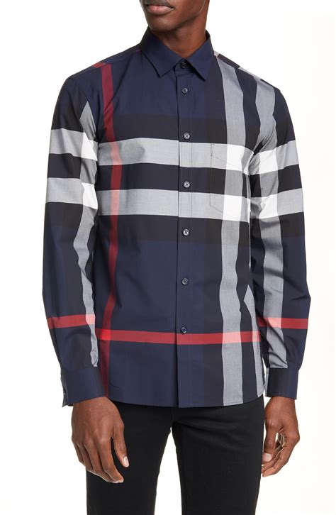 mens burberry button up